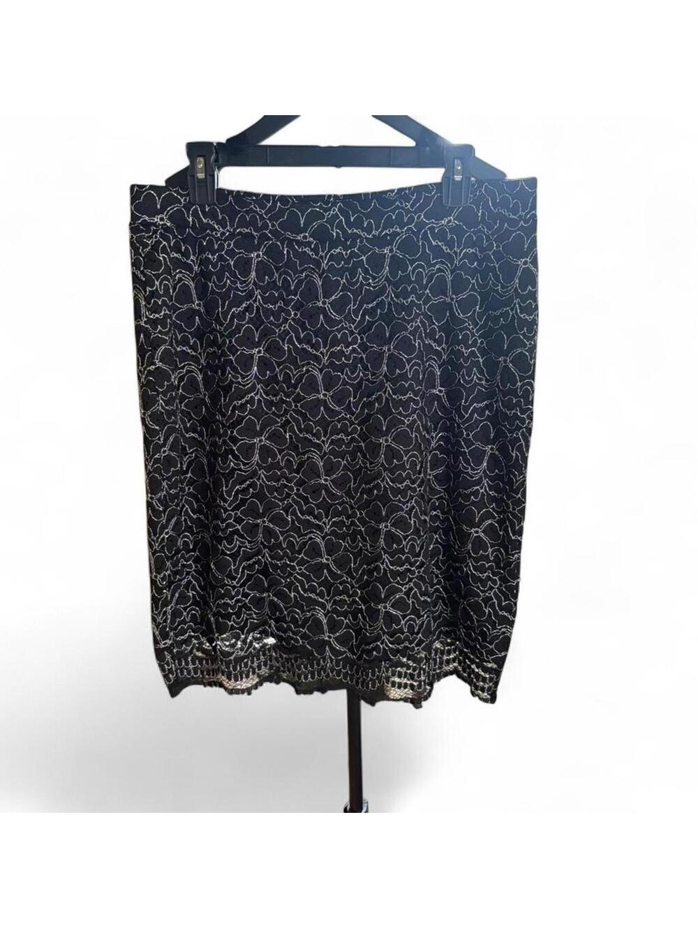 Elle Black lace skirt with silver details size10